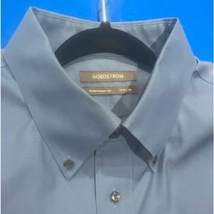 Mens Nordstrom  Long Sleeve XL Button Down One Pocket 17 1/2 X 36!Gray/Blue